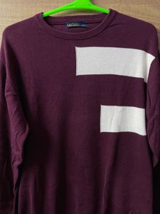 Maroon And White Coloured Sweatshirt