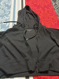 Black Cropped Hoodie