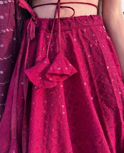 Stunning wine colour Sequined Lehenga Choli