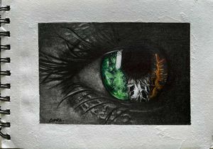 Unique Eye Drawing - Detailed Charcoal Art