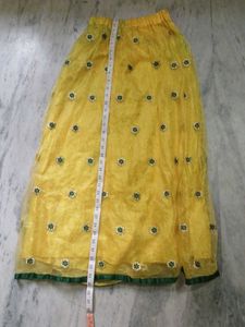 Sunny Yellow Embroidered Maxi Skirt