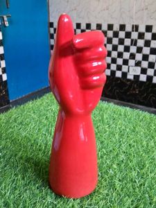 Red Thumbs Up Ceramic Showpiece