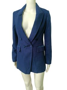 Korean Blue long sleeves Winter Blazer Womens