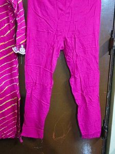 Pink Kurta Set with Leggings