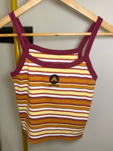 Airwalk Striped Crop Tank Top