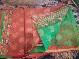 Two Tonw Heavy Work Saree