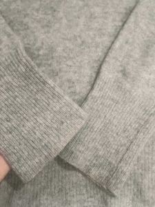 Cozy Grey V-Neck Knit Sweater