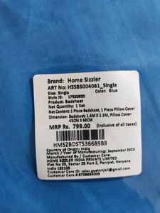 Home Sizzler Single Bedsheet With 1 Pillow Cover