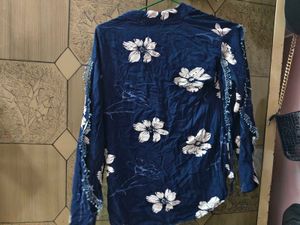 navy blue short kurta