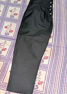 Tokyo Talkies Black High-Waist Trousers | Button D