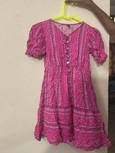 Boho Pink Floral Mini Dress