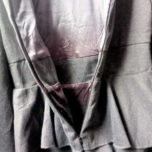 Gray Peplum Bodycon Dress