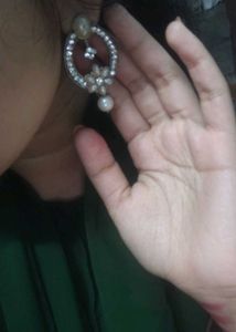 Elegant Floral Hoop Earrings white ear rings