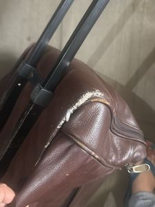 Leather Rolling Suitcase