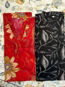 Vibrant Floral Print Kurtas Set