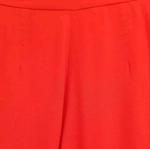 Womens H &amp; M Red Ruffle High Waisted Short