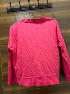 V-Neck Pink Button-Up Cardigan/shrug