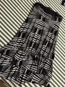 Strapless Black &amp; White Pattern Dress