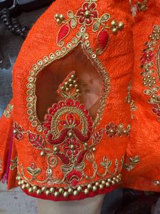 Embroidered Orange Blouse