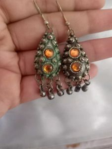 Pearl &amp; Silver Necklace With Grey Earrings