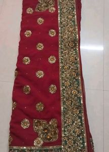 Embellished Pink Silk Saree