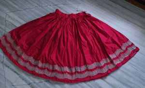 Stunning Red Lehenga Choli with Silver Embellishme
