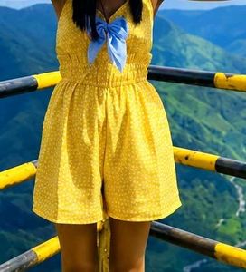 Yellow Printed Playsuit