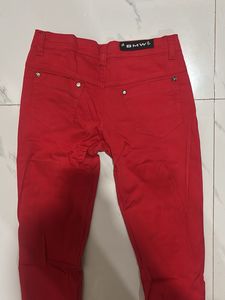 Red Slim Fit Pants
