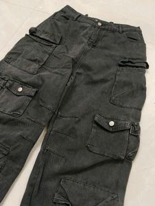 Freakins Long Charcoal Cargo Pants
