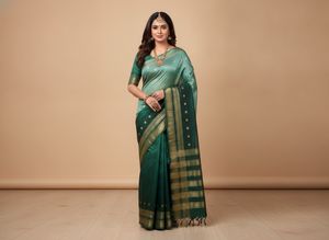 Elegant Ombre Silk Saree with Gold Motifs