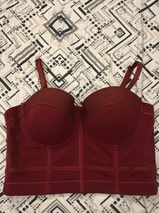 burgundy corset with pads