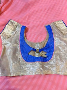 Party Wear Saree With Pink &amp; Golden Combination