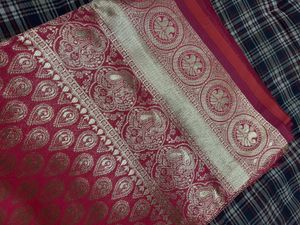 Gorgeous Pink Brocade Silk Saree