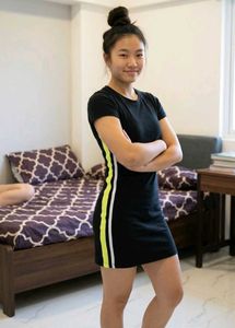 Casual Black &amp; Neon Stripe Mini Dress