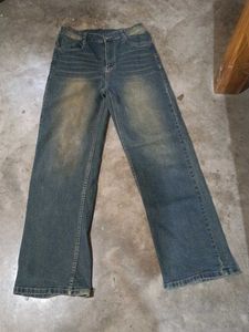 Vintage Wash Wide Leg Jeans