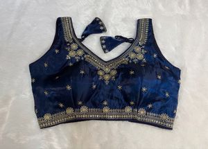 Navy blue organza blouse