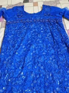 Blue Embellished Occasion Dress
