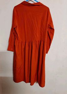 Rust Orange Shirt Dress