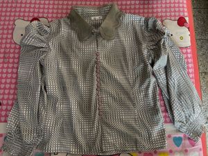 Gray Checkered Blouse
