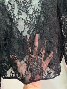 Black Lace Cropped Bolero Top