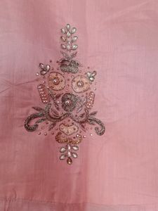 Peach Embroidered Anarkali Dress