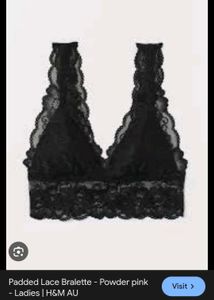 H&M Elegant Black Lace Bralette
