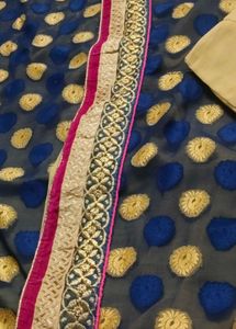 Embroidered Blue Saree