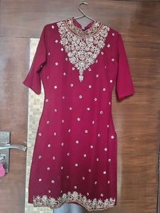 Red Sharara Suit