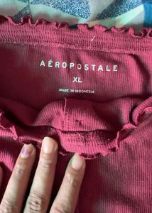 Maroon Off-Shoulder Button-Up Top