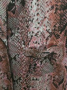 Pink Snake Print Pajama Top