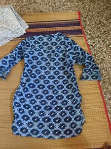 Stylish Blue Front open kurta or top