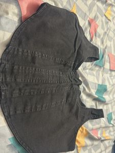 Black Denim Corset Top
