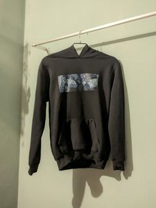 Printed Black Hoodie