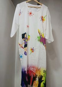 Colorful "Happy Holi" Printed Kurti